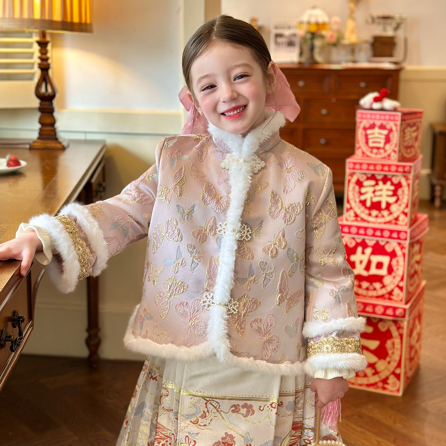 栀了成长记女童冬季新中式外套