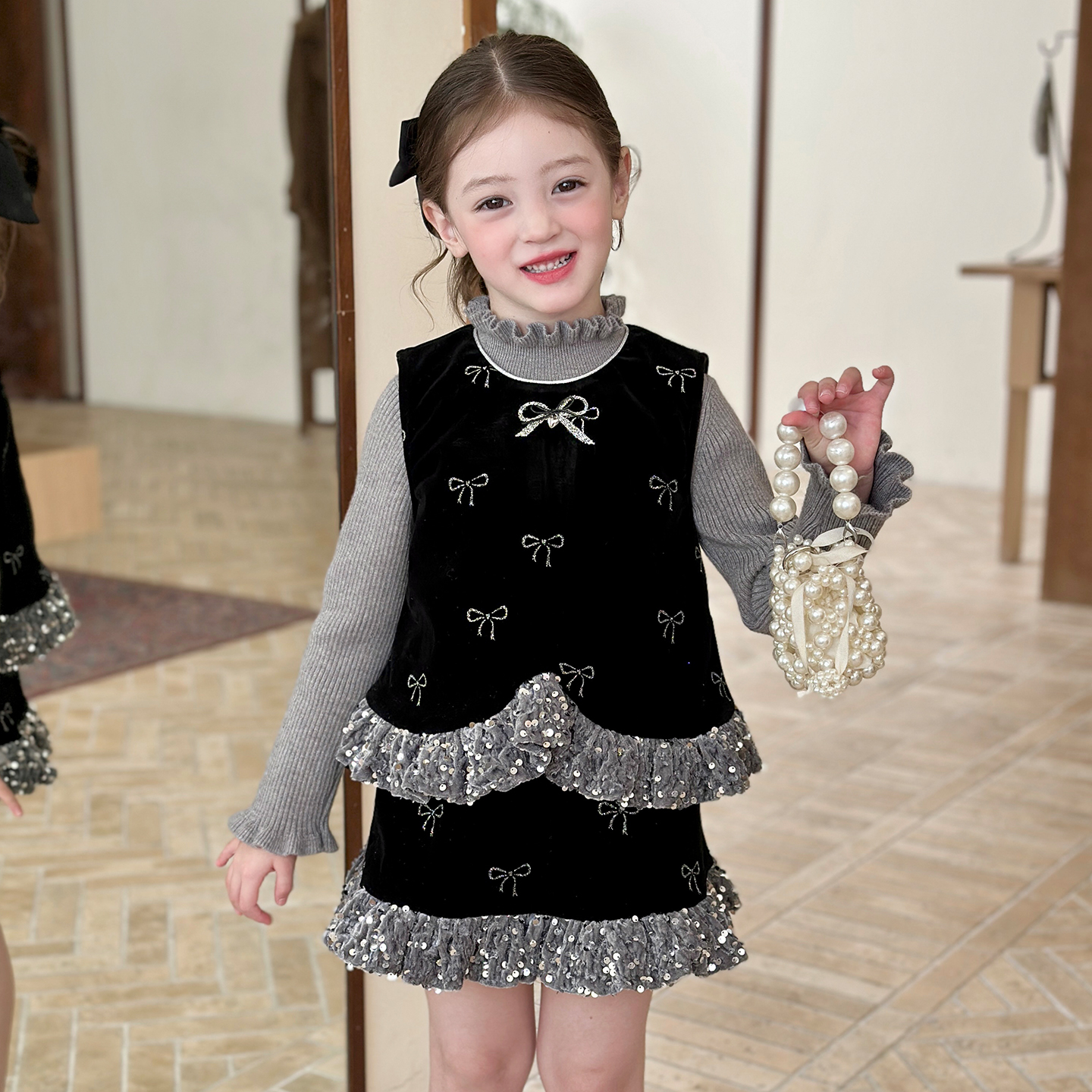 栀了成长记女童冬季保暖加绒套装