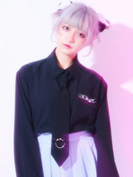 小回新款JAMIE日系宽松长袖黑暗女士衬衫常规孤品少量