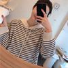 Houge Studio stripe Cap Cardigan Easy fashion