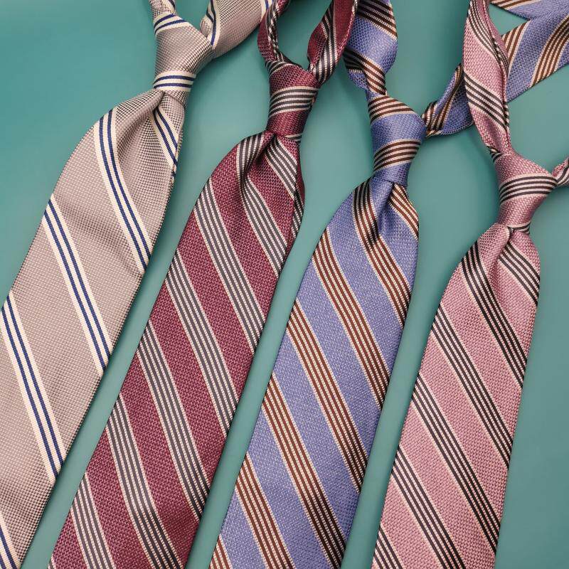 Striped Tie 100%Silk奢华经典意式高级订制西装男士真丝条纹领带