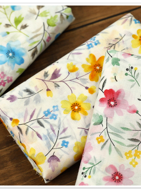 wwei日本进口sevenberry平纹棉布料清新花朵碎花娃衣服装手工diy