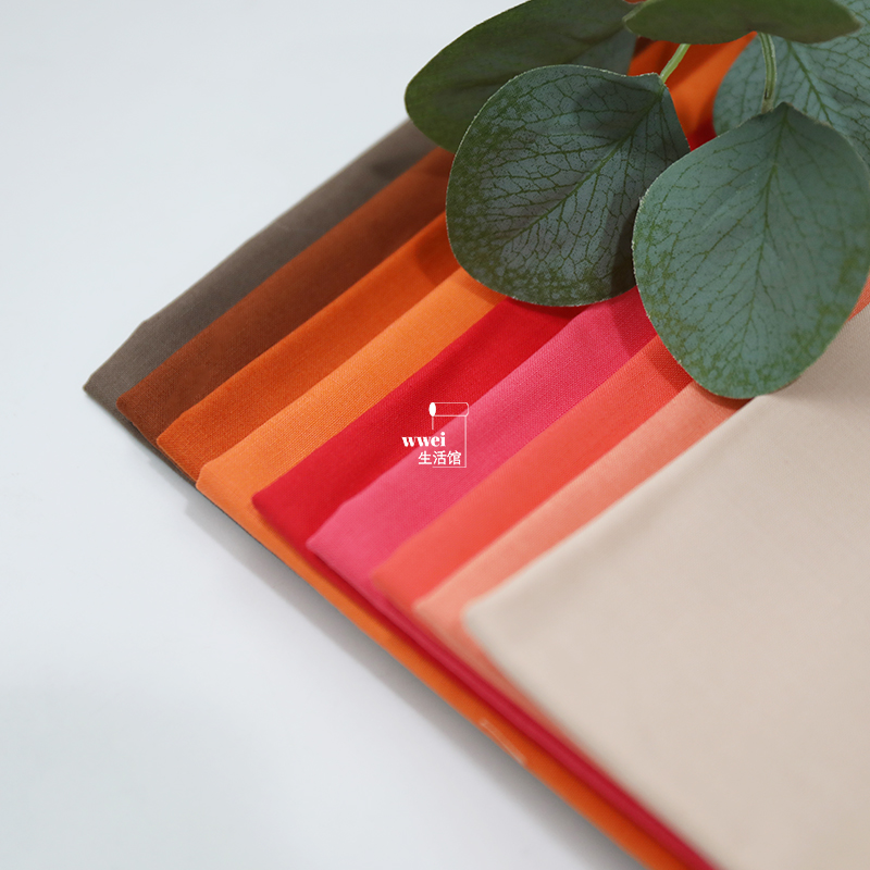 diy日本进口服装橙红色布料