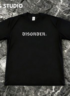 DISORDER滑板短袖 英文潮流T恤    街头运动主题T恤 全棉柔软衣服