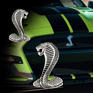 适用于野马改装谢尔比 GT350蝰蛇车标中网标眼镜蛇尾标车贴金属标