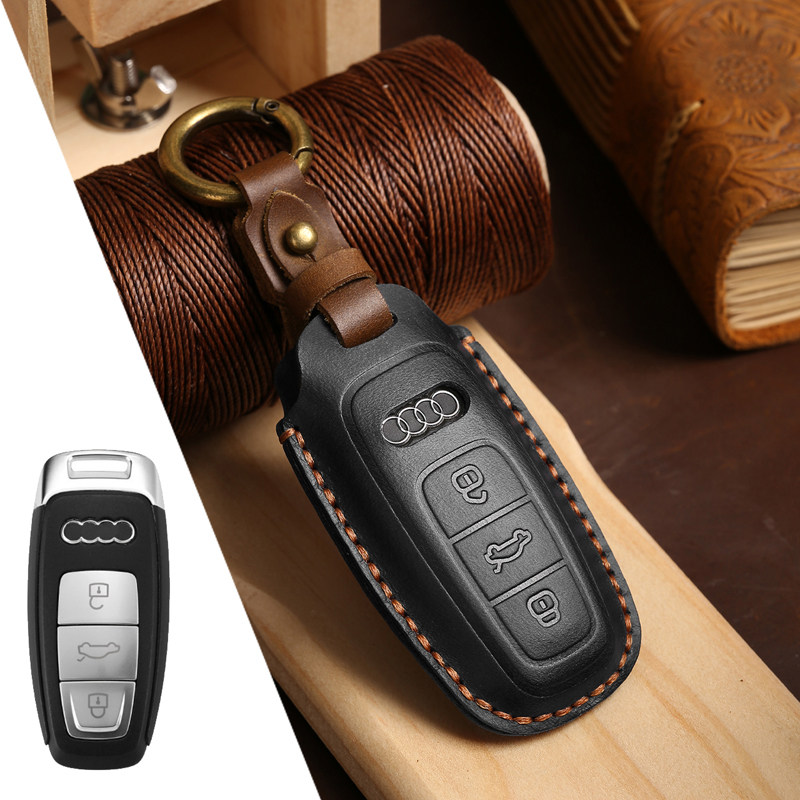 奥迪真皮车钥匙套柔软手感