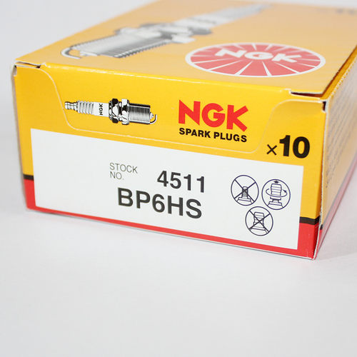 NGK火花塞BP6HS适用E6TC E5TC两冲程汽油机DIO不倒翁JOG米兰AG100