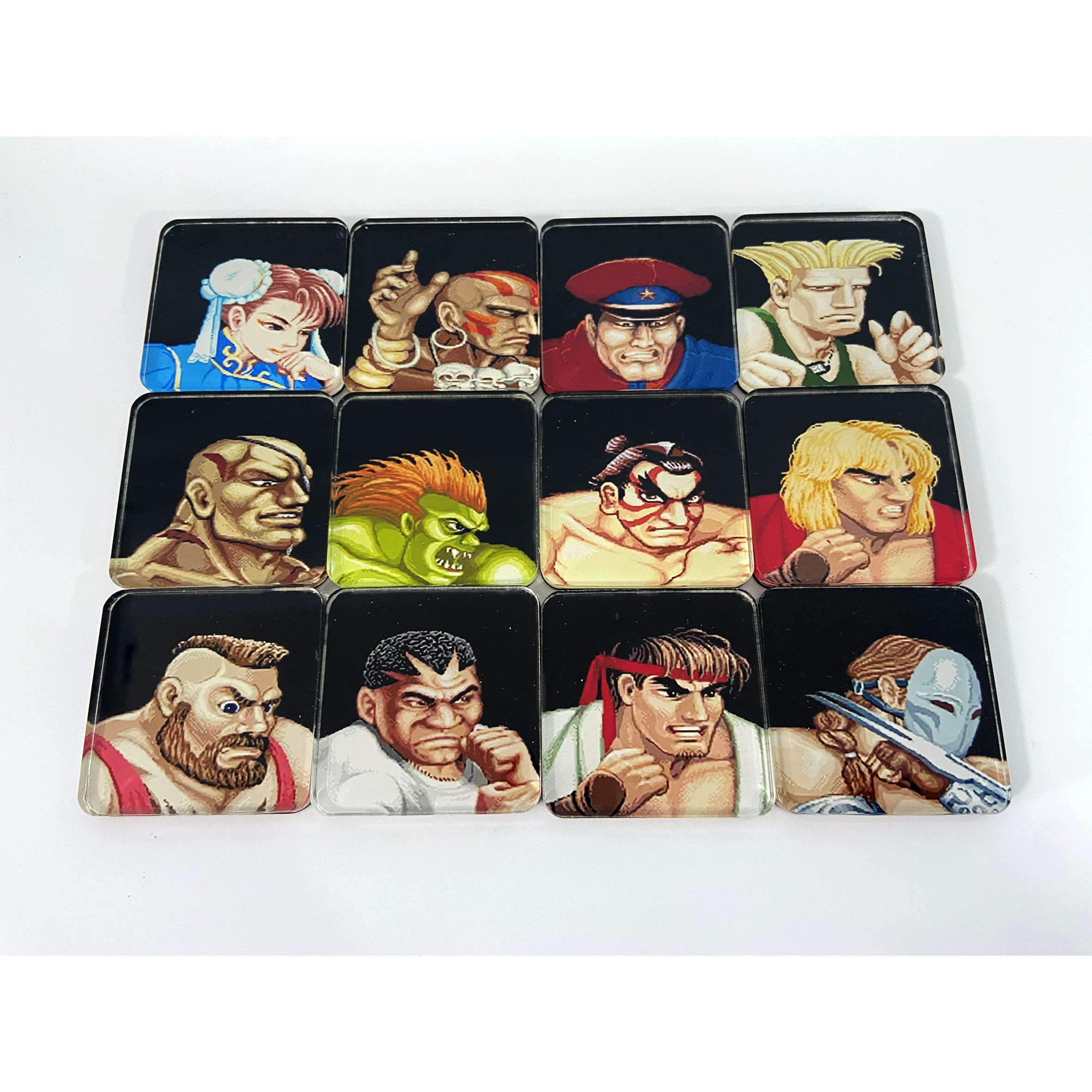 街机游戏周边 街霸12人头像全套亚克力冰箱贴 软胶磁磁力贴白板贴