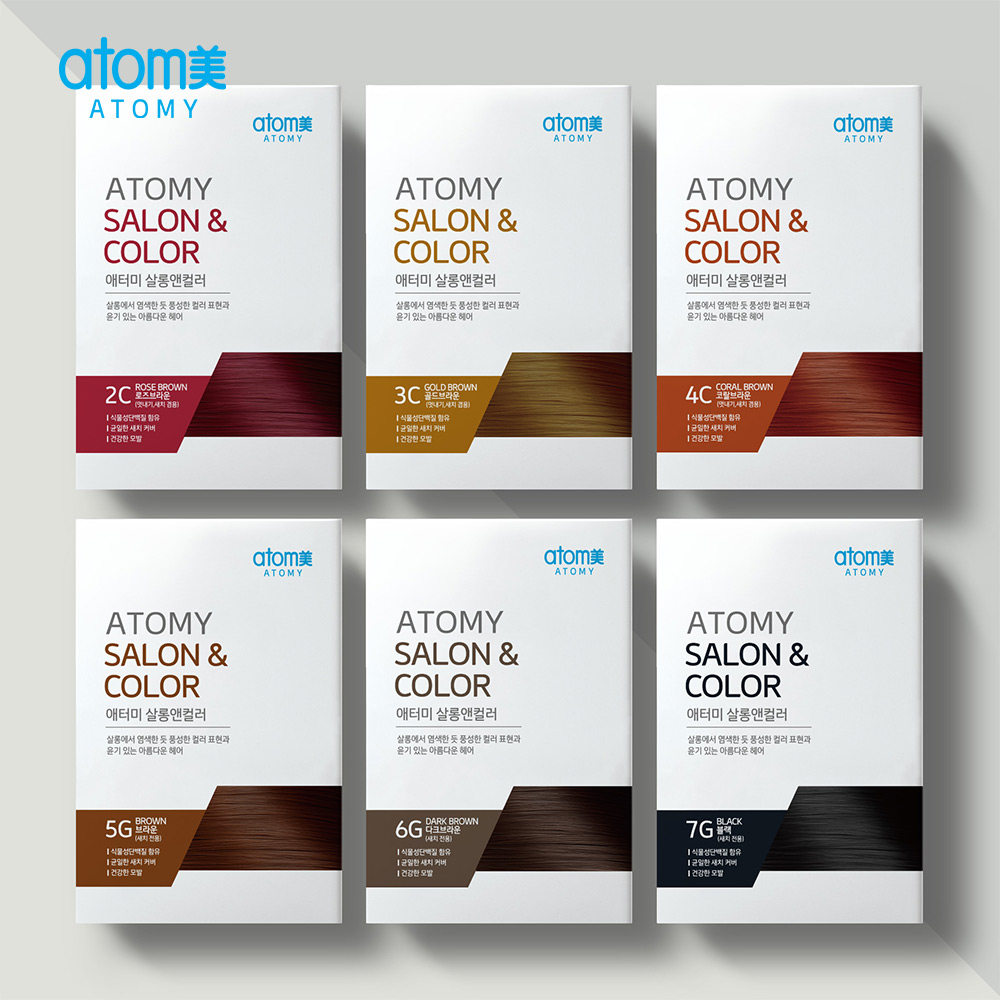 韩国atom美艾多美染焗油膏发剂草本植物染膏官网正品 两个包邮