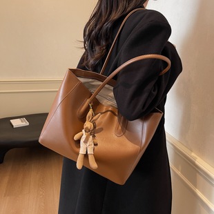 EUNICE 轻奢复古托特包高级感真皮单肩包 EXQUISITE大容量包包女款