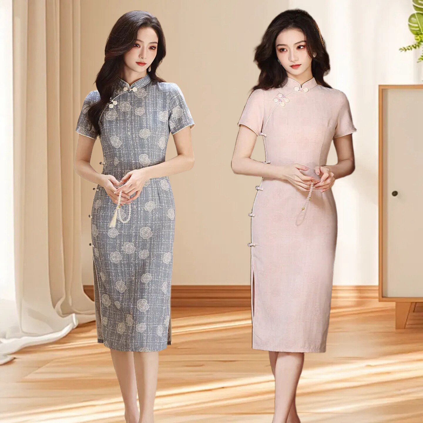 新中式改良小个子显高天丝修身2026新款职业OL日常中长款苏州旗袍