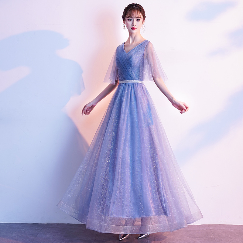 韩版大合唱团演出服2019新款雪纺闪钻云袖深V领歌手主持舞台礼服在类目 女装/女士精品, 婚纱/旗袍/礼服, 礼服/晚装中 - 来自Buy2taobao.com提供专业的淘宝代购服务