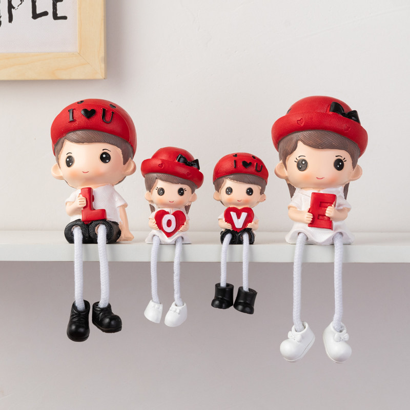 抖音网红爆款创意装饰家居工艺一家四口树脂摆件儿童礼品吊腿娃娃,家居饰品,装饰摆件,淘宝优惠券,粉丝福利购,淘宝优惠卷