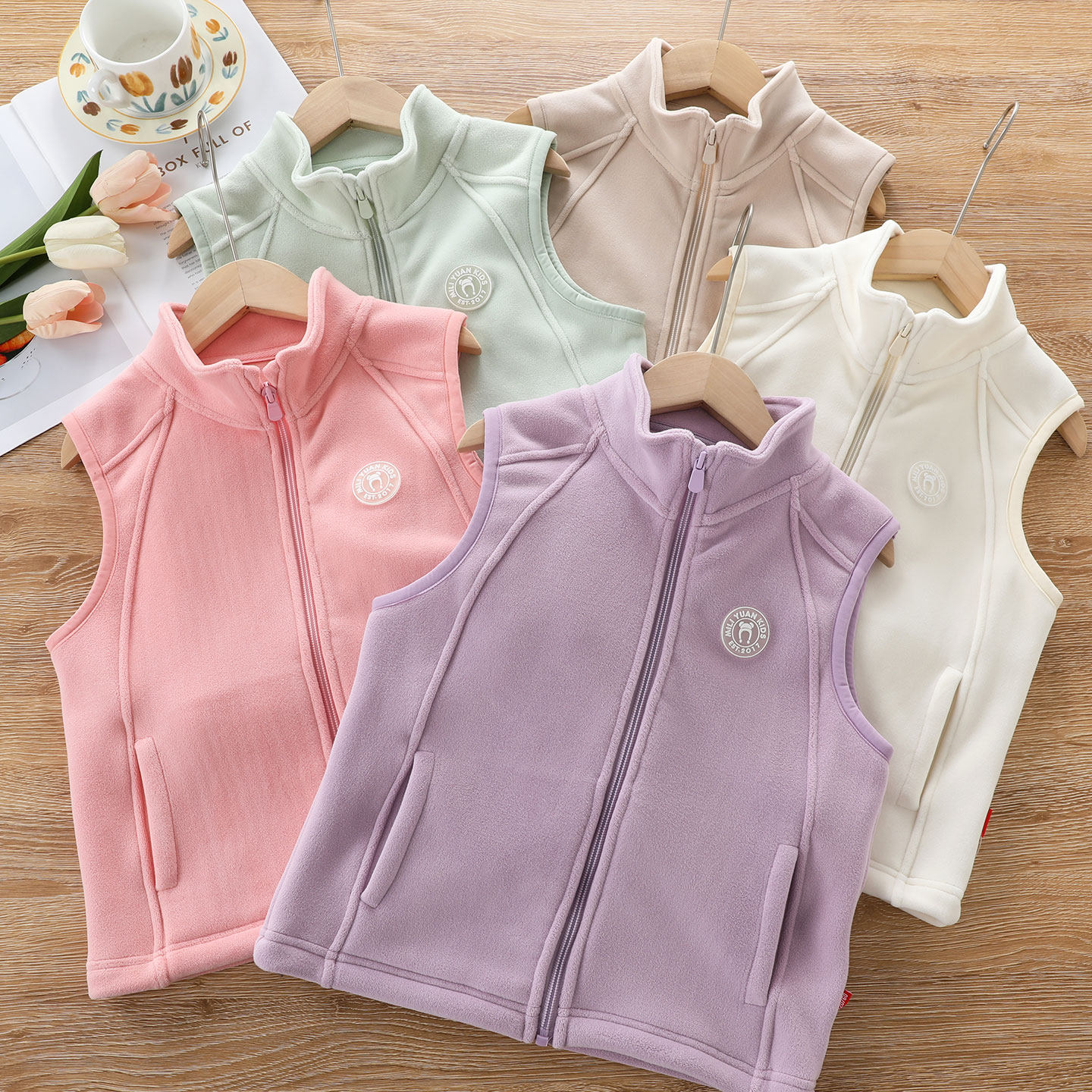 女童马甲秋冬新款儿童双面密密绒厚实坎肩内胆中大童外穿保暖背心