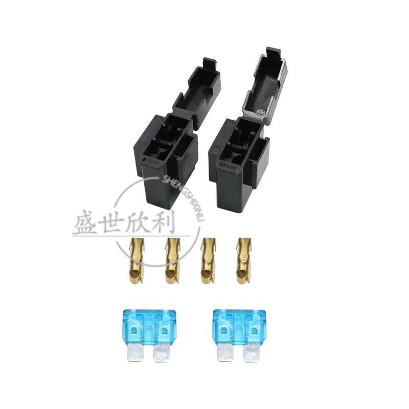 自制短波车载电台对讲机电源线DIY黑红正负极保险盒保险片一套