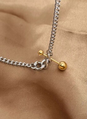 通体钛钢  欧美嘻哈风格引力球项链简约时尚百搭感配饰工厂价