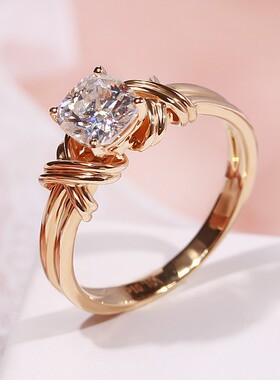 健杰跨境新款欧美1白金白色锆石戒指交织花纹点指饰品