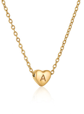 欧美ins风不锈钢爱心字母项链女钛钢桃心形字母小众锁骨链
