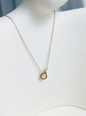 通体钛钢欧美风简约罗马满钉项链时尚感配饰厂家直销跨境爆款