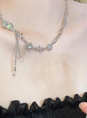 东菊2022小众设计感月光石钛钢项链女荆棘流苏感百搭锁骨链ins冷