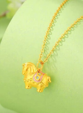 新中式滴釉小马吊坠项链女vingate轻奢本命年颈链小众设计锁骨链