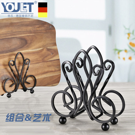 德国YOULET 免打孔放锅盖架菜刀架切菜板收纳架 厨房案板架砧板架