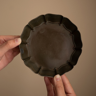 老物件古锡壶承茶壶托盘日式复古功夫茶具配件养壶垫干泡盘