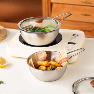 onlycook 304不锈钢泡面碗带盖带手柄家用大容量煮螺蛳粉汤面锅