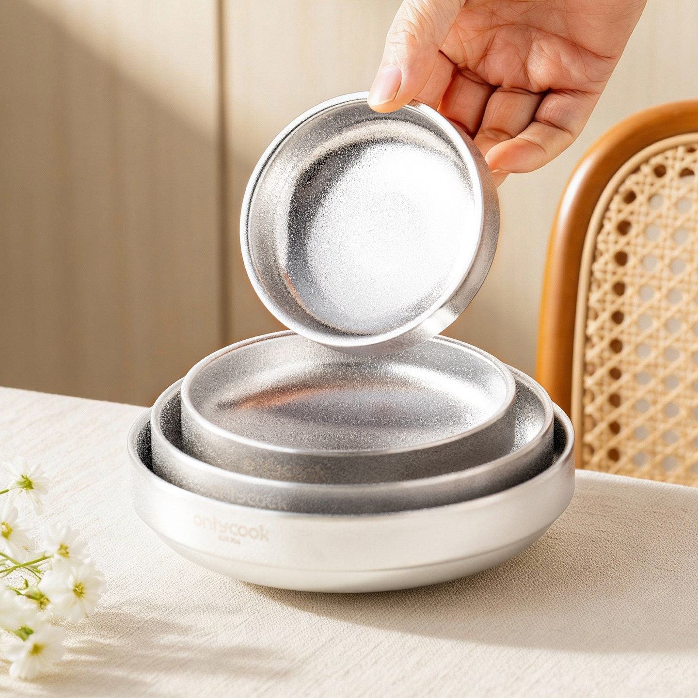 onlycook韩式烤肉餐盘304不锈钢蘸料碟泡菜小碟子家用菜盘拌面碗,餐饮具,碟,淘宝优惠券,粉丝福利购,淘宝优惠卷