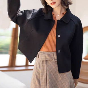 清仓断码双面羊绒大衣显瘦短款外套学院风羊毛百搭小个子不退换