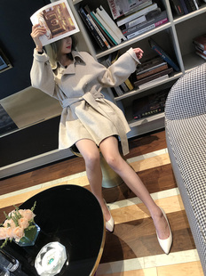 清仓断码处理 双面羊绒大衣100羊毛呢外套秋冬小个子腰带