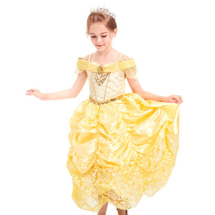 迪士尼主播同款 丝绒面料白雪仙蒂睡美人灰姑娘生日COS礼物公主风