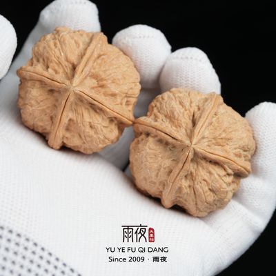 雨夜横平竖直！超大货头级纯野非嫁接四棱云南铁核桃文玩精对无修