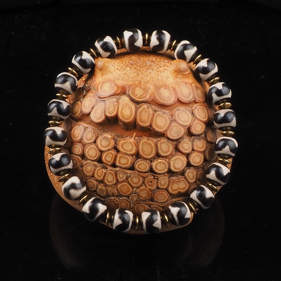 雨夜天珠黑白虎牙玛瑙单圈手串!男女款手链红色玛瑙diy配件饰品