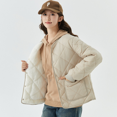 羽绒棉短款宽松加绒棉服