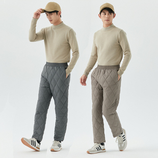 2025秋冬新款棉裤男轻薄修身保暖羽绒棉内胆家居防寒打底内搭裤子