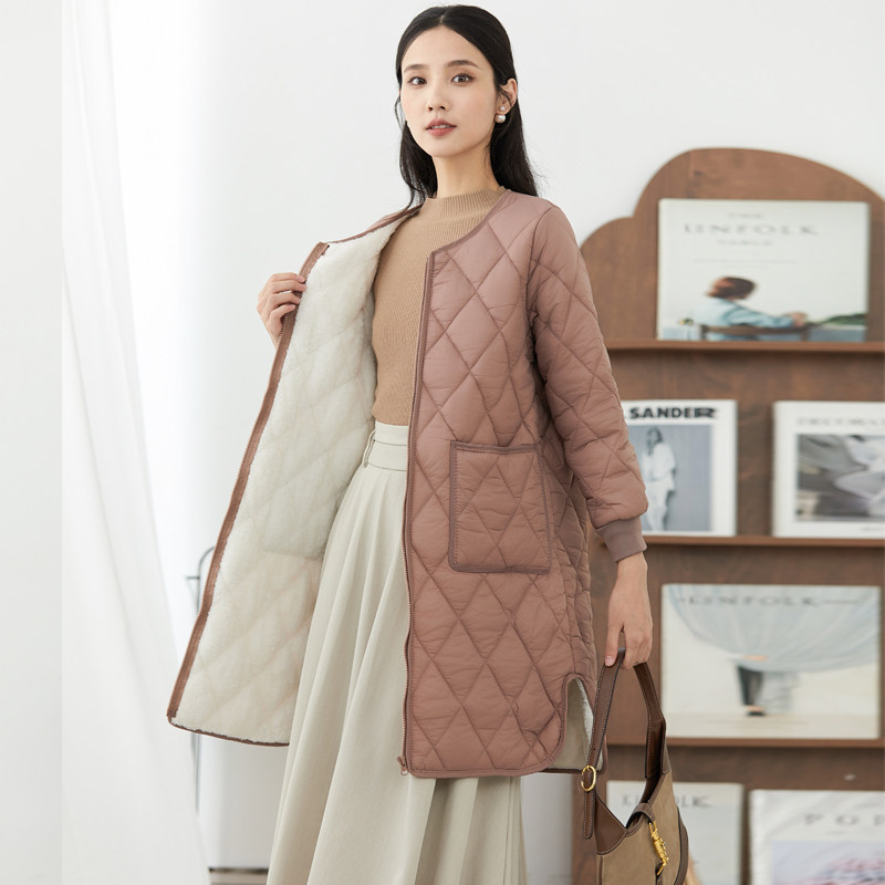 长款棉服时尚百搭修身羽绒棉内胆
