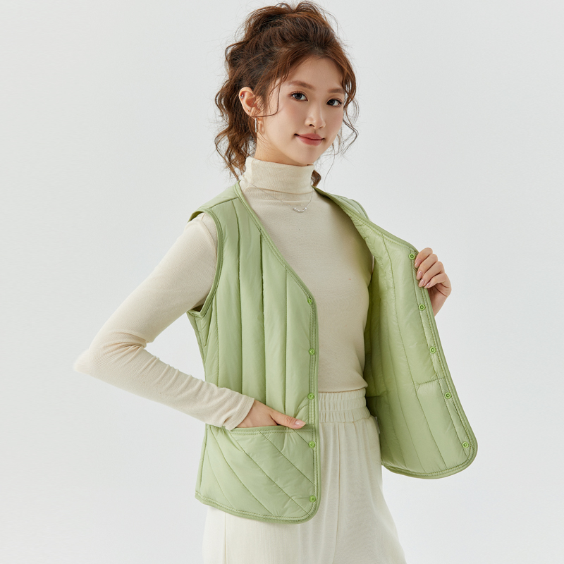 羽绒棉马甲女短款秋冬轻薄内胆保暖背心打底内穿护肩坎肩马夹外套