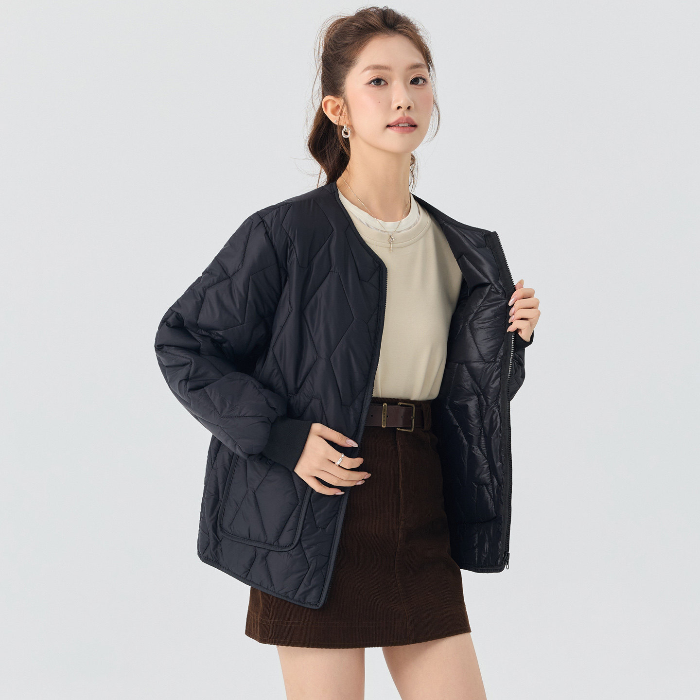 秋冬女轻薄羊羔棉内搭保暖打底棉