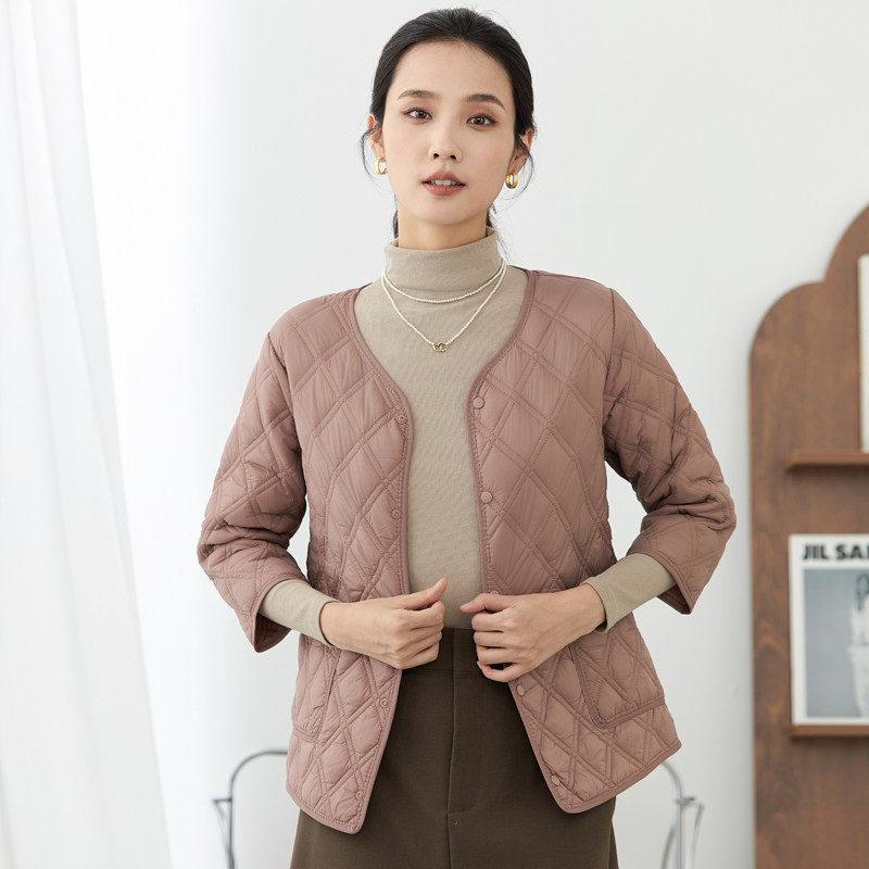 保暖棉服衫宣百搭修身羽绒棉