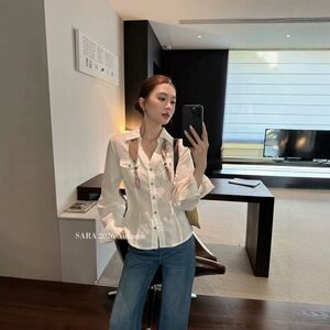 凯羽尚秋法式领气质简约亚麻天丝