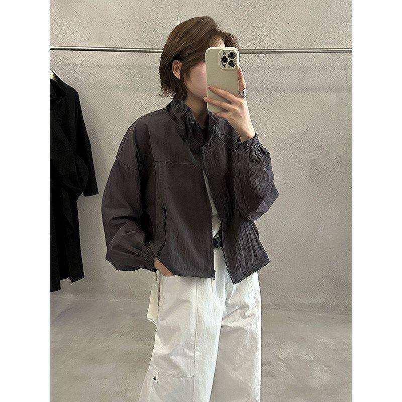 MMC 立领短款外套女2026春季新款正肩韩系休闲宽松百搭冲锋衣夹克