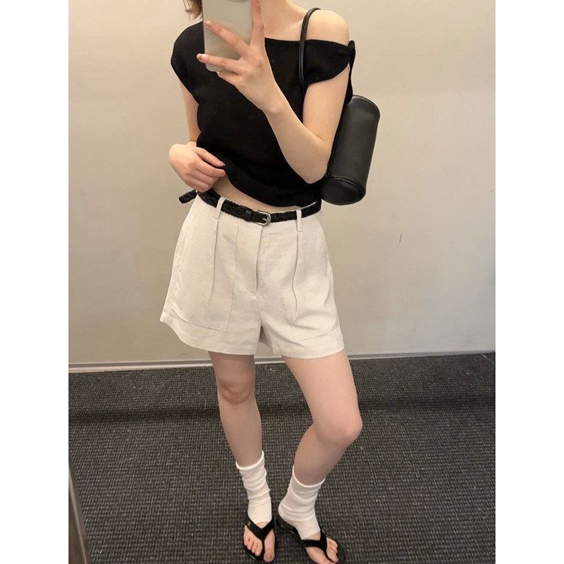 MMC亚麻夏季舒适休闲短裤女2026