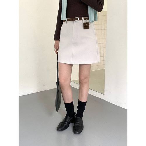 MMCDITION毛呢半身裙短裙女秋冬