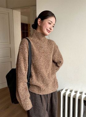 TG 基础高领宽松百搭暖和羊毛混纺针织厚毛衣女2025冬季新款25945