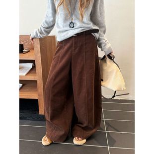 型休闲裤 ICC 松弛大版 立体分割灯芯绒弯刀裤 女广州十三行0975 冬季