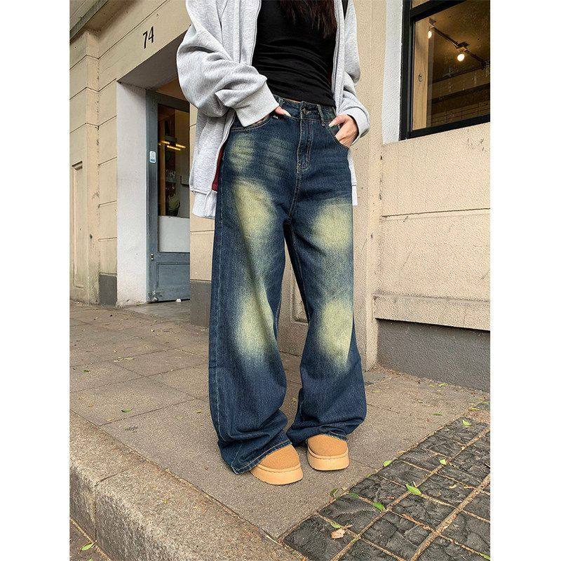 誉一新款2025秋冬复古做旧阔腿