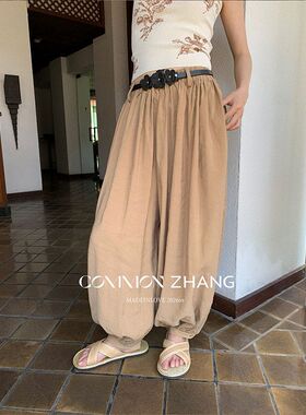 CZ ZHANG春韩版减龄高腰宽松灯笼裤女垂感气质阔腿休闲裤 C11126