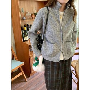 时髦撞色双拉链针织开衫 慵懒舒适派 外套ZY3591 Morning 3th