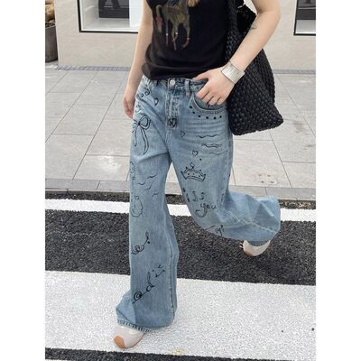 ICC早春新款街头个性涂鸦直筒女